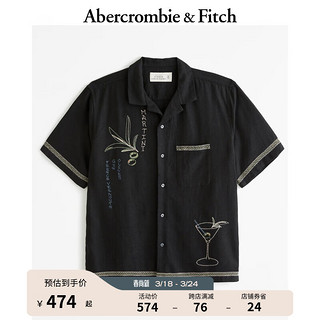 ABERCROMBIE & FITCH男装 24春夏新款亚麻混纺衬衫 357085-1 