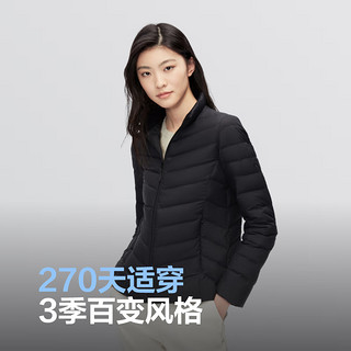 波司登（BOSIDENG）202490绒轻薄保暖羽绒服女士短款立领百搭轻便外套B40131006 黑色8056 175/96A