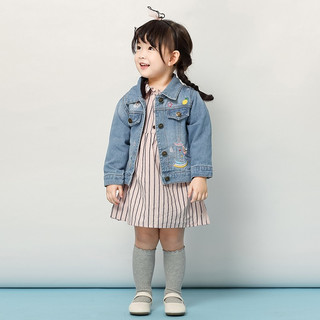 JELLYBABY 2024春季童装新款儿童外套宝牛仔衣 牛仔蓝 100