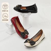 【超值捡漏】天美意春夏甜美通勤蛋卷鞋平底牛皮浅口单鞋