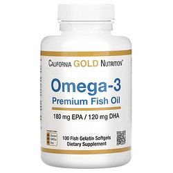 California Gold Nutrition CGN  Omega-3深海鱼油补充DHA+EPA软胶囊 100粒