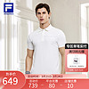 FILA 斐乐男子针织短袖POLO衫2024夏运动凉感速干衣 星光白-WT 190/112B/XXXXL