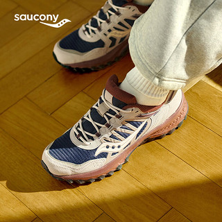 Saucony索康尼复古休闲鞋男女同款24年春户外徒步运动鞋男GRID远山 深兰灰3 42