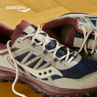 Saucony索康尼复古休闲鞋男女同款24年春户外徒步运动鞋男GRID远山 深兰灰3 38