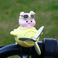 笑之画 可爱小猪风车自行电瓶车摆件电动摩托车装饰小配件公仔玩偶装饰品