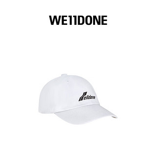WE11DONE中性基本款WD字母logo印花图案时尚棒球帽鸭舌帽 白色 OS