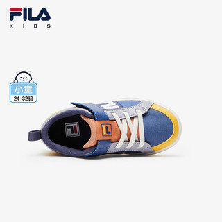 FILA 斐乐 儿童童鞋2024春季小童男童儿童经典板鞋休闲鞋 冠蓝色/海岸蓝-CW 31码 内长19.5cm