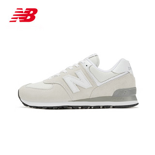 new balance NB男鞋女鞋574系列情侣运动休闲鞋透气耐磨 浅灰色ML574EVW 44 (脚长28cm)