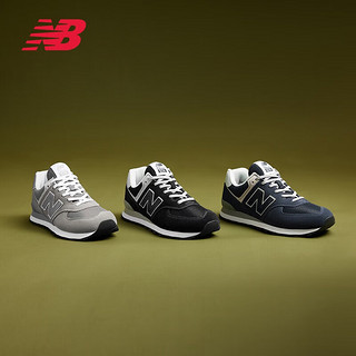 new balance NB男鞋女鞋574系列情侣运动休闲鞋透气耐磨 浅灰色ML574EVW 44 (脚长28cm)