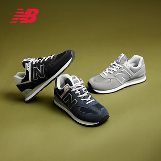 new balance NB男鞋女鞋574系列情侣运动休闲鞋透气耐磨 浅灰色ML574EVW 44 (脚长28cm)