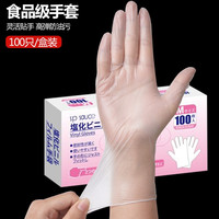 家の物语(KATEI STORY)日本一次性手套pvc食品级洗碗手套厨房透明家用丁腈乳胶手套防护 手套M码 100只/盒