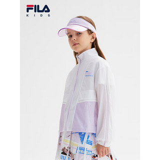 FILA【抗紫外线UPF40+】斐乐儿童外套2024夏中大童女童防晒服 标准白-WT 150cm