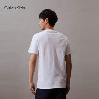 Calvin Klein Jeans24春夏男士休闲通勤经典字母印花纯棉短袖T恤40KC829 YAA-月光白 S