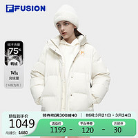 FILA 斐乐 FUSION斐乐潮牌羽绒服女2023冬时尚休闲基础连帽上衣