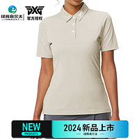 PXG高尔夫服装女士夏季短袖24年 运动速干T恤衫 简约翻领POLO衫 RP Signature 浅卡其色 S