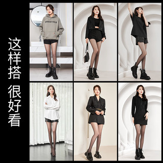 姹洱南黑丝丝袜女春秋款薄款防勾丝不掉档0d黑色性感光腿连裤袜 15D经典款加肥加大【黑色】5双装 均码
