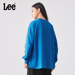 Lee童装T恤2024春季男童女童舒适百搭宽松男孩儿童长袖上衣 蓝色 160cm