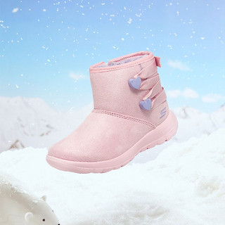 SKECHERS 斯凯奇 冬靴秋冬拉链保暖休闲高帮可爱雪地靴女童鞋302921N