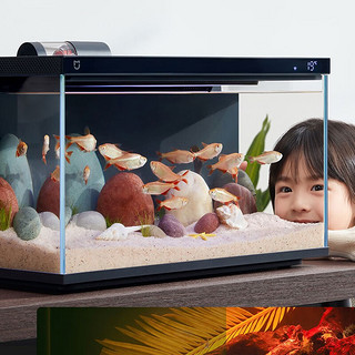 画法几何 智能鱼缸造景套装桌面客厅小型生态金鱼缸米家免换水懒人小鱼缸 智能养鱼管家