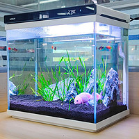 SUNSUN 森森 超白玻璃小鱼缸可增氧客厅小型桌面家用水族箱金鱼缸森森鱼缸