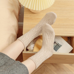 caramella焦糖玛奇朵袜子女中筒袜双针百搭秋冬季保暖时尚ins潮春秋