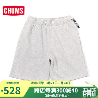 CHUMS洽洽鸟 户外运动休闲男款短裤五分裤棉质透气休闲短裤CH03-1320 灰色G005 M