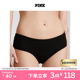 维多利亚的秘密舒 PINK 舒适棉质低腰半包臀内裤女 2ZUO黑色 11241285 M