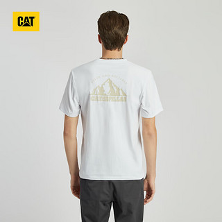 CAT卡特24春夏男户外山系图案印花短袖T恤 白色 S