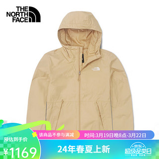 北面（The North Face）户外运动休闲单层冲锋衣男DWR防泼水透汽舒适24春夏4UDN LK5/卡其色 3XL