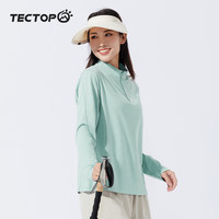 探拓（TECTOP）长袖上衣轻薄圆领运动透气T恤2422140TX女款云水蓝S