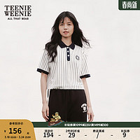 TEENIE WEENIE 小熊夏季polo领T恤短袖高腰潮短款上衣女 藏青色 160/S