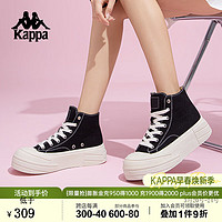 KAPPA卡帕女鞋厚底帆布鞋子女2024春季新款百搭软底板鞋运动休闲鞋 