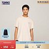 TOMMY JEANS 24春季男纯棉平纹针织签字刺绣合身短袖T恤DM0DM17994 米白色ACG XL （：165-180斤）