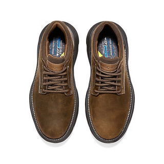 斯凯奇（Skechers）男士皮鞋一脚蹬轻质缓震商务休闲皮鞋204702  CDB深棕色 42.5 