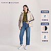 TOMMY HILFIGER 女装时尚活力撞色织带保暖合身短面包羽绒服40093 