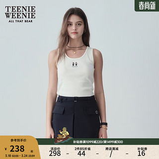 Teenie Weenie小熊2024年夏季吊带背心打底衫时尚修身内搭T恤 白色 160/S