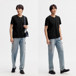 森马（Semir）牛仔裤男2024夏季时尚潮流复古水洗长裤工装风宽松直筒裤 牛仔黄泥染80325 33