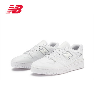 new balance NB奥莱 男女鞋春季纯白低帮篮球板鞋BB550WWW