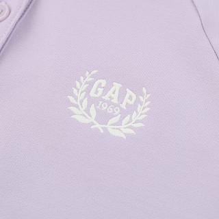 Gap女童2024春季logo学院风水手领毛圈长袖卫衣上衣890212 淡紫色 160cm (XL)亚洲尺码