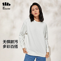 Beneunder 蕉下 三防 卫衣女装连帽套头衫运动休闲宽松外套时尚百搭 霜奶白 155/80A(S)