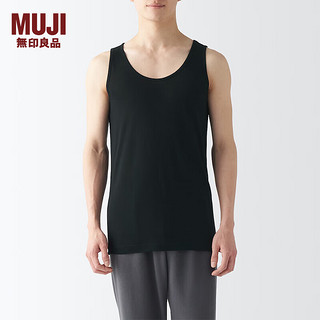 无印良品 MUJI 男式 莱赛尔 背心 男士 男款 无袖 FA19NC4S 黑色 S 165/88A