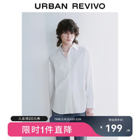 UR2024夏季女装时髦设计感后背系带长袖开襟衬衫UWG240037 本白 M