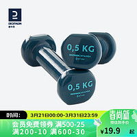 DECATHLON 迪卡侬 哑铃女士健身家用器材男士儿童小哑铃一对GYPA0(深蓝色)712781