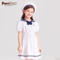 Paw in Paw PawinPaw卡通小熊童装24年夏季女童可脱卸蝴蝶结连衣裙海军风 Ivory象牙色/39 110