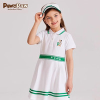 Paw in Paw PawinPaw卡通小熊童装24夏季女童短袖polo撞色连衣裙 Green绿色/40 110