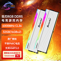 SAMNIX 新乐士 台式机内存条 32GB(16GBx2)DDR5 6000Mhz C36 白色 RGB灯条 原厂颗粒 狂刃战士电竞游戏