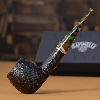 沙芬（SAVINELLI）手工石楠木烟斗伪装迷彩意大利P404老式烟斗男士高端商务 【超值套装 207烟斗+皮质斗包】