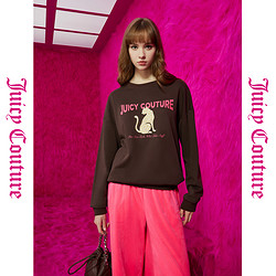 Juicy Couture 橘滋 秋季装女2023年新款时尚豹击logo印花圆领卫衣