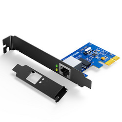 UGREEN 绿联 pci-e千兆网卡络台式机电脑主机箱x14接口内置有线usb3.0分线器hub高速数据1000M游戏扩展卡拓展转接面板