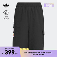 adidas运动短裤男大童夏季阿迪达斯三叶草JI9838 黑色 134CM